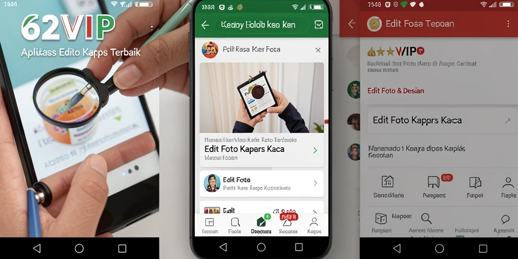 Screenshot aplikasi 62VIP menampilkan antarmuka editing foto yang user-friendly.