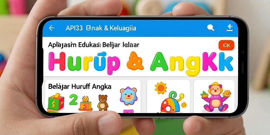 Tampilan antarmuka aplikasi API33 yang menarik untuk anak belajar.
