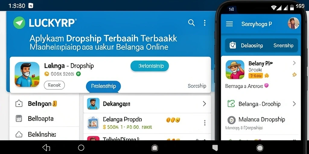 Antarmuka LUCKYRP yang memudahkan navigasi untuk dropship.