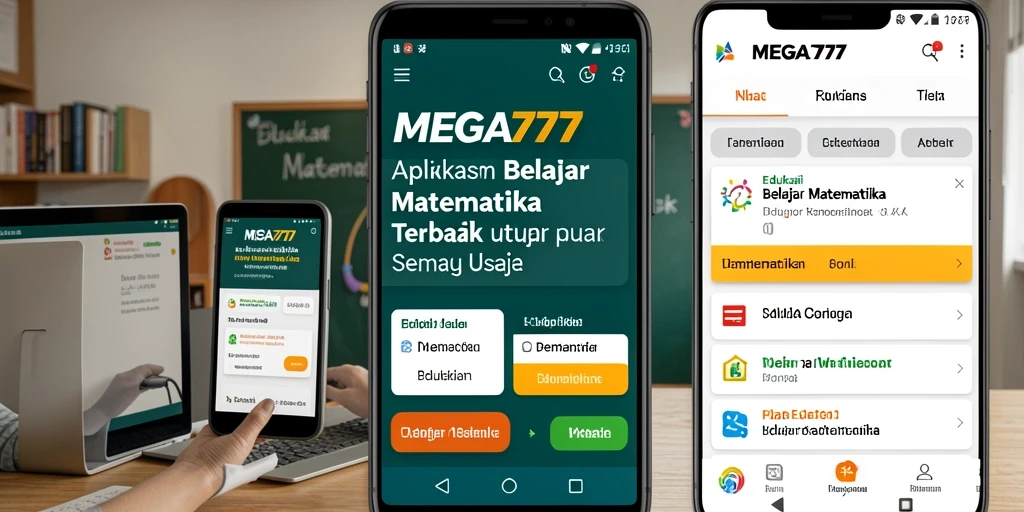 Screenshot MEGA777 menunjukkan antarmuka belajar matematika yang interaktif.