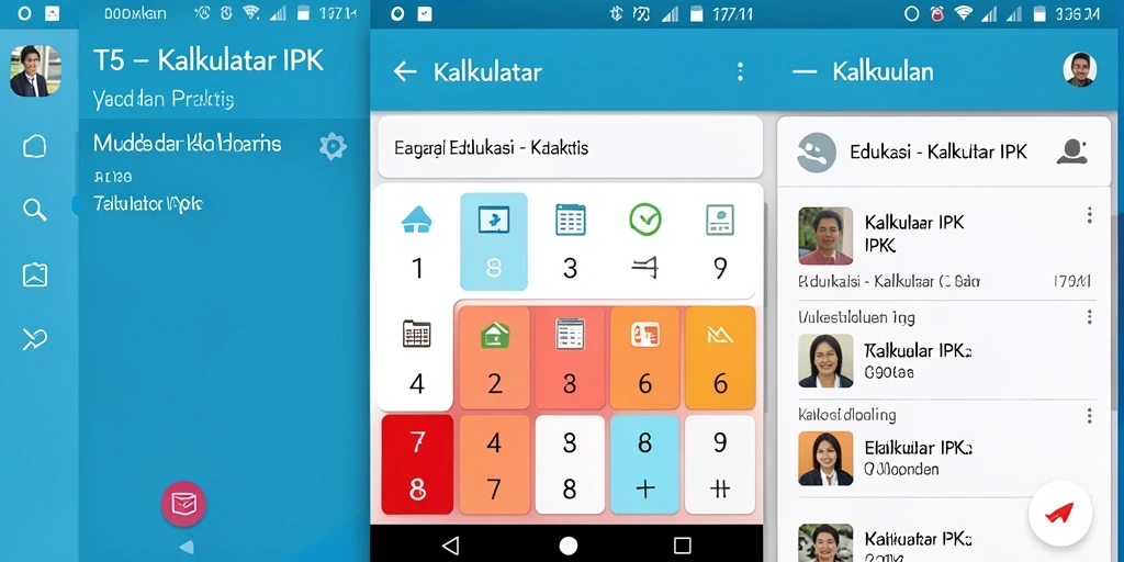 Antarmuka aplikasi T6 untuk Kalkulator IPK yang menarik dan sederhana.